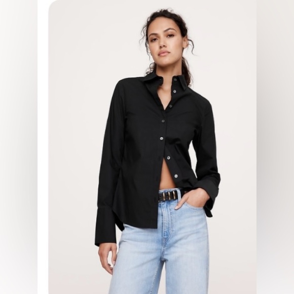 NWT-Banana Republic BLACK  Riley Tailored Shirt, Size 12
